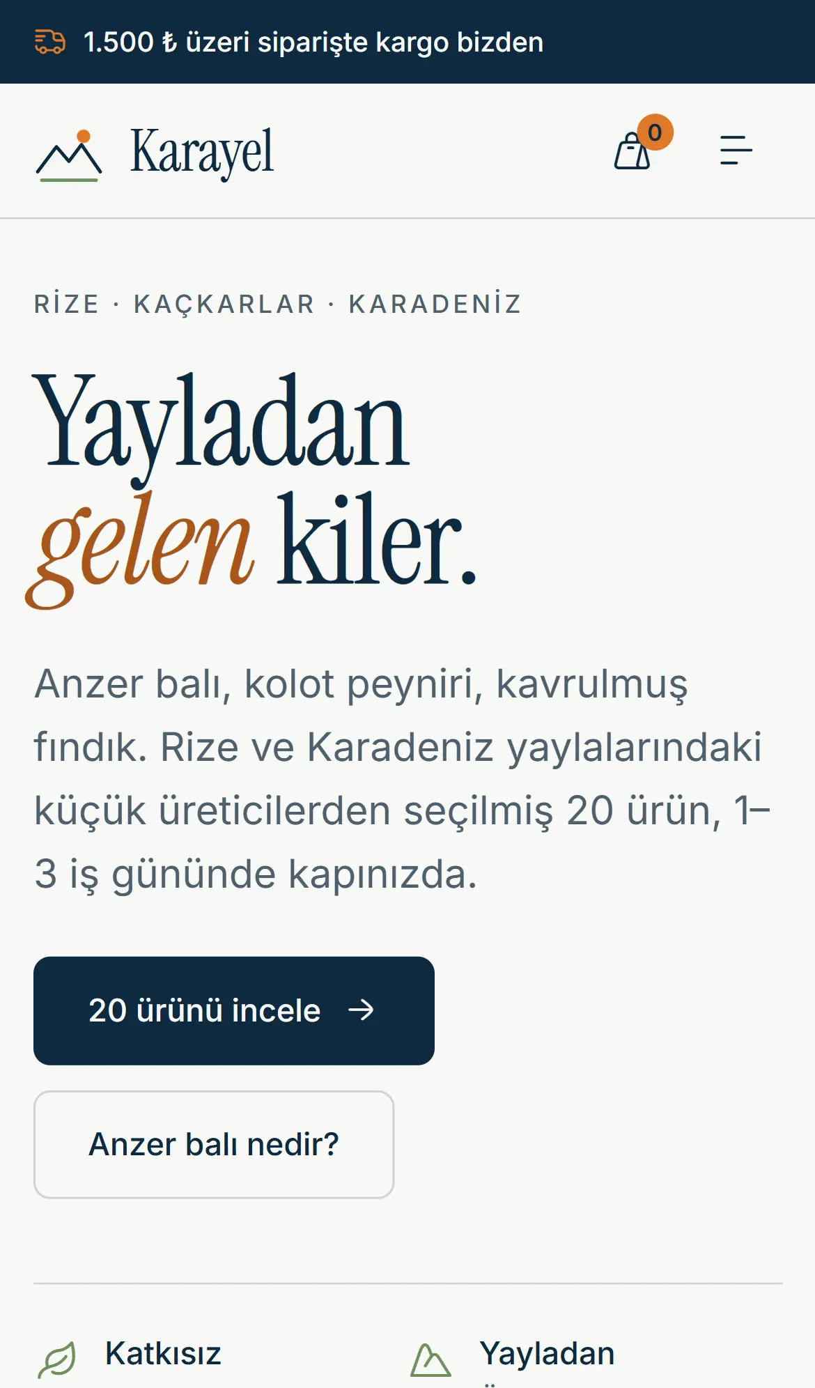 Karayel, ikinci yön mobil görünüm